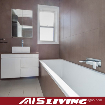 White Lacquer Bathroom Cabinets with Drawers Mirror Vanity (AIS-B013)